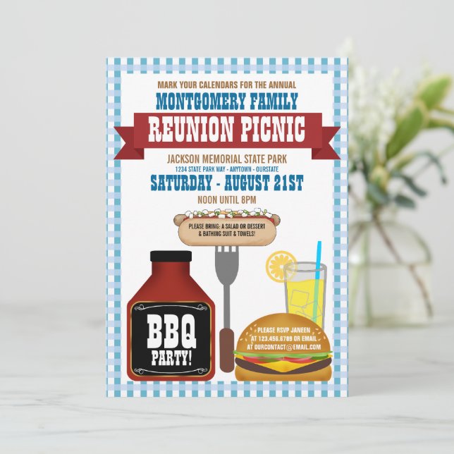 Invitations de pique-nique de réunion familiale (Debout devant)