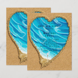Invitations de plage et de sable Brunch & Bubbly