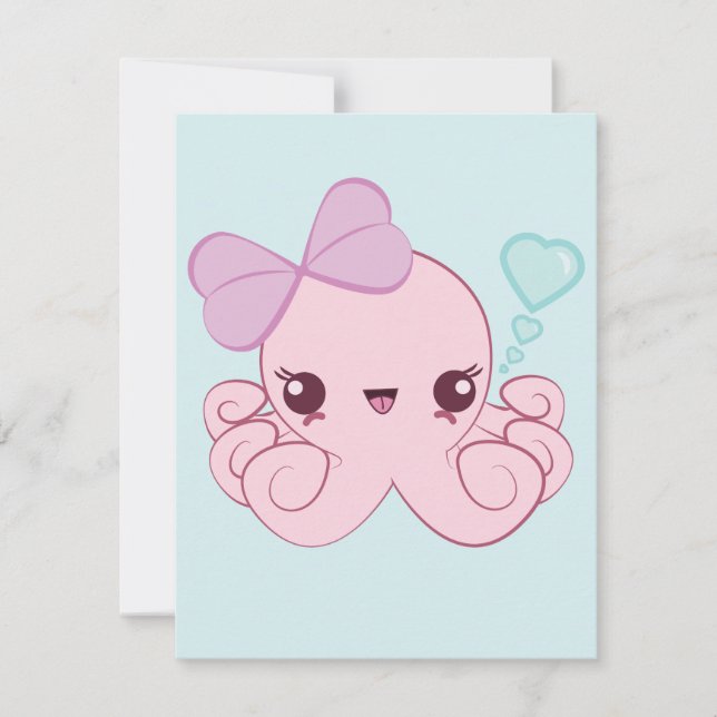 Invitations de poulpes de Kawaii (Devant)