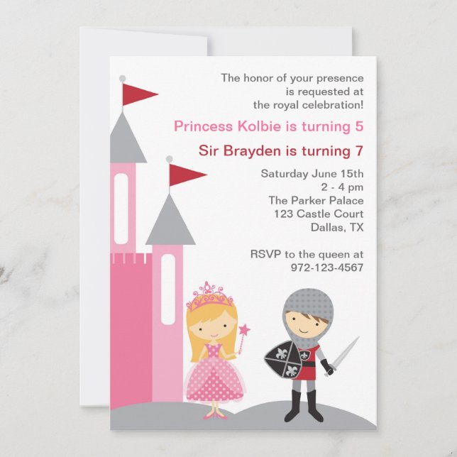 Invitations de princes et de chevaliers (Devant)