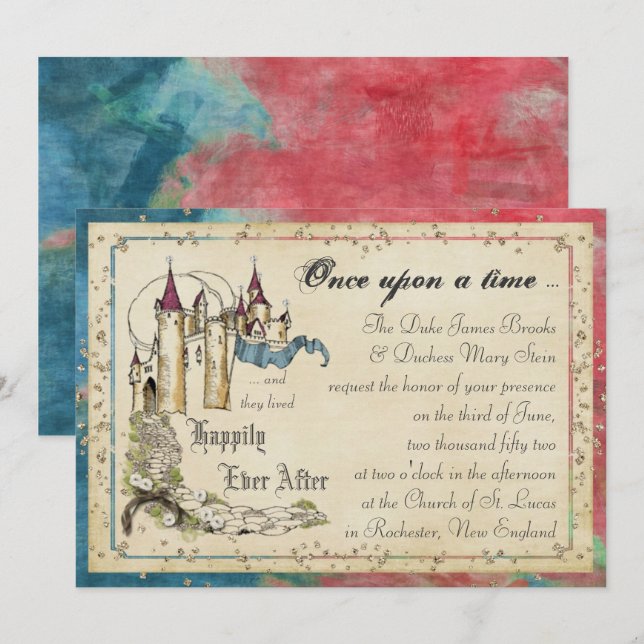 Invitations de Princess Fairy Tale (Devant / Derrière)