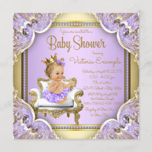 Invitations de princesse baby shower d'or de