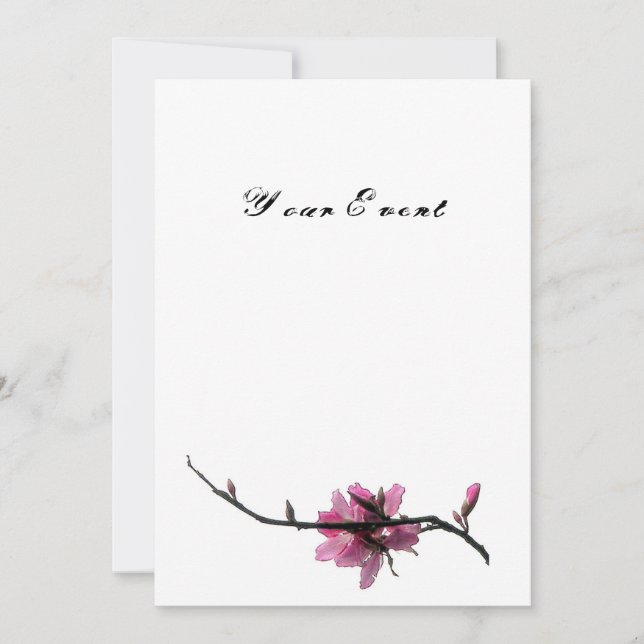 Invitations de printemps zen/flore orientale (Devant)