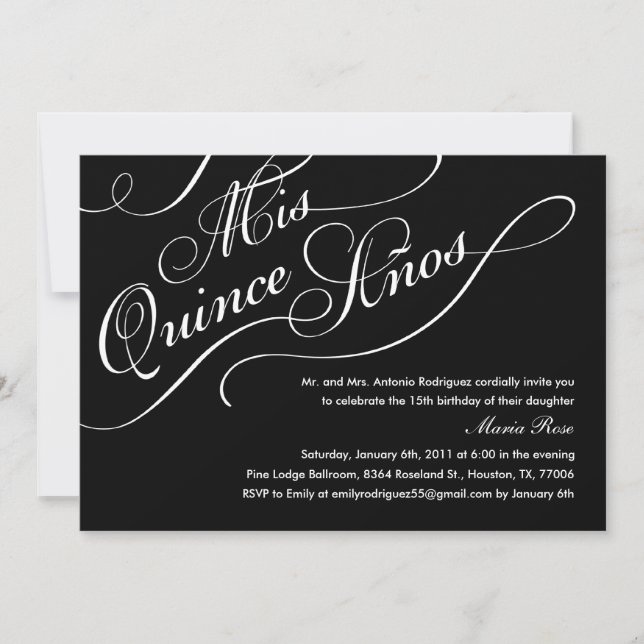 Invitations de Quinceanera (Devant)