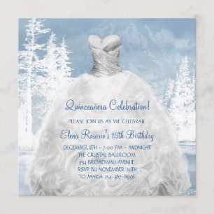 Invitations de Quinceanera aux flocons d'hiver