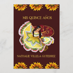 Invitations de Quinceanera de tournesol personnali