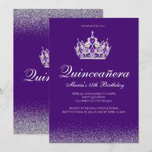 Invitations de Quinceanera Parties scintillant vio