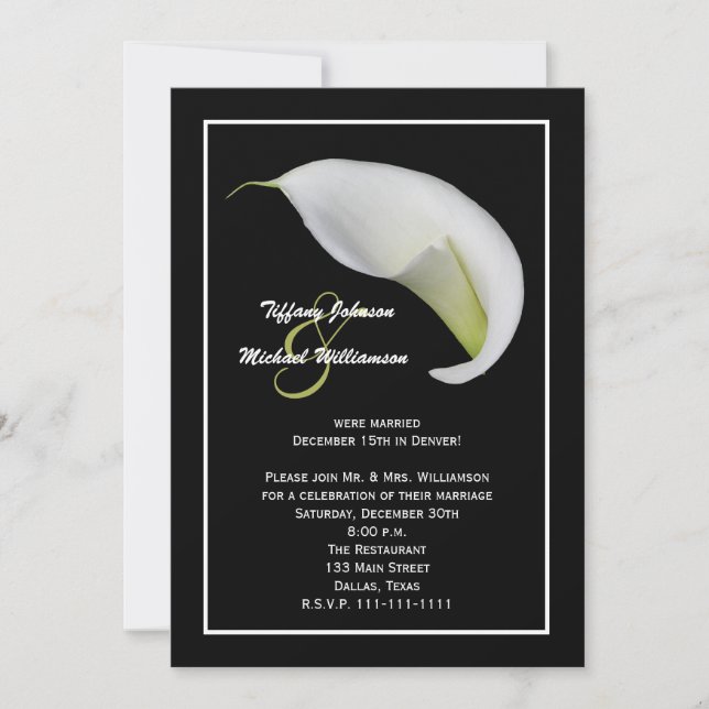 Invitations de réception après mariage (Devant)