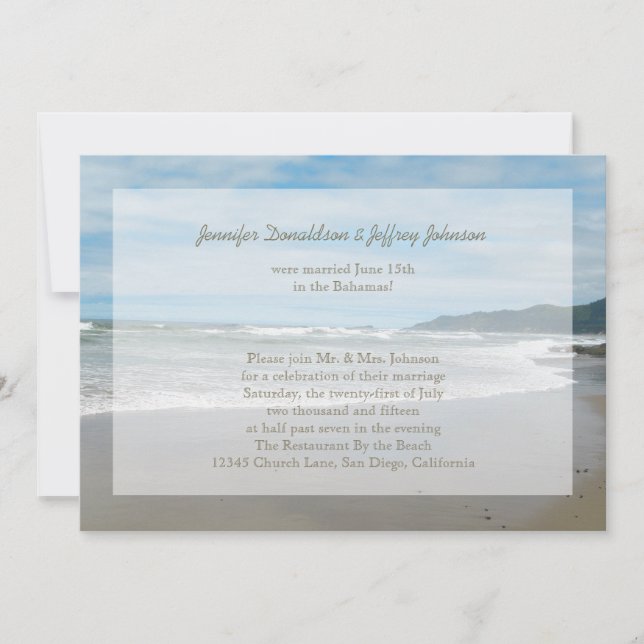 Invitations de réception après mariage (Devant)