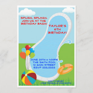 Invitations de réception au bord de la piscine