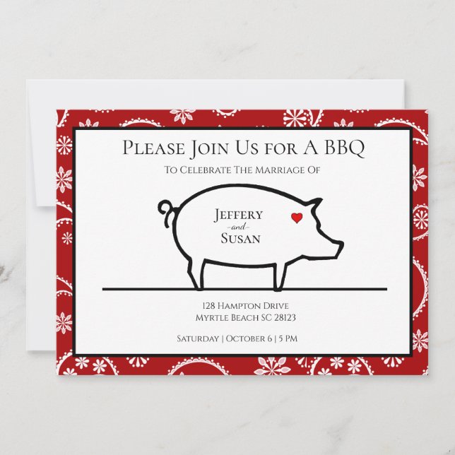 Invitations de réception barbecue (Devant)