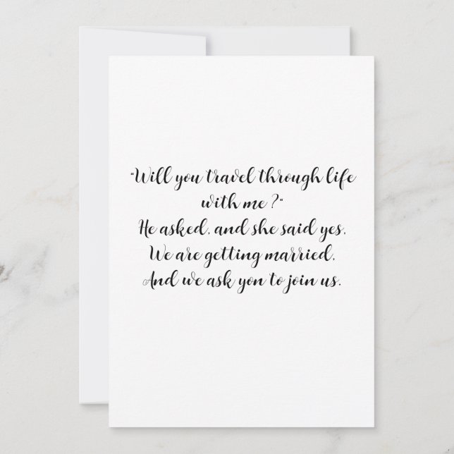 Invitations de réception de mariage (Dos)