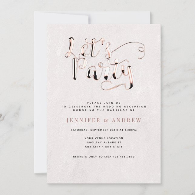 Invitations De Réception De Mariage Simple (Devant)