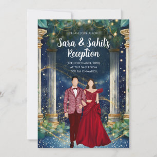 Invitations de réception indienne numérique Sangee