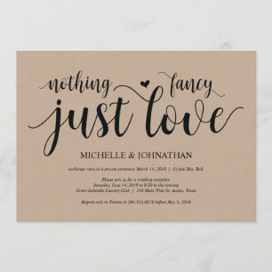 Invitations de réception Rustic Kraft Mariage Elop