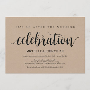 Invitations de réception Rustic Kraft Mariage Elop