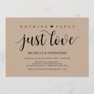 Invitations de réception Rustic Kraft Mariage Elop