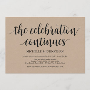 Invitations de réception Rustic Kraft Mariage Elop
