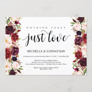 Invitations de réception Rustique Bourgogne Floral