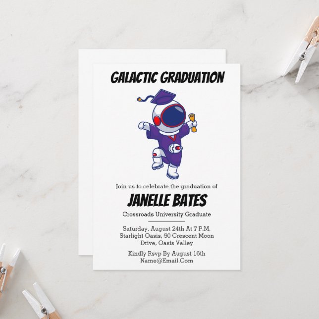 invitations de remise de diplômes modernes et tend (Devant/Arrière en situation)