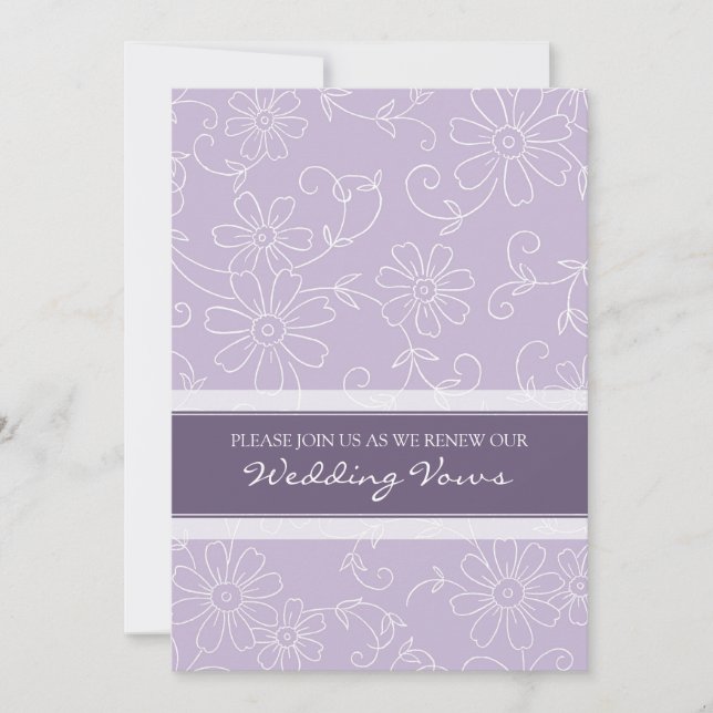 Invitations de renouvellement de Vow Mariage blanc (Devant)