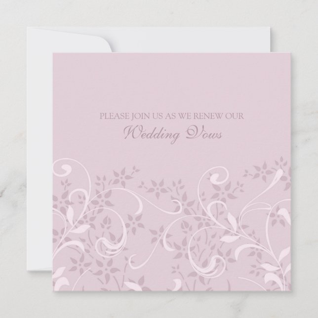 Invitations de renouvellement de Vow Mariage flora (Devant)