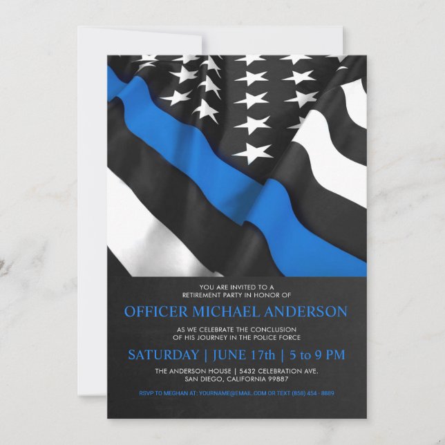 Invitations de retraite de la police| Drapeau des  (Devant)