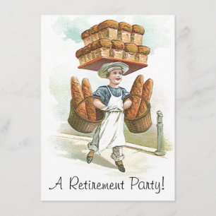Invitations de retraite Vintages Master Bakery Bak