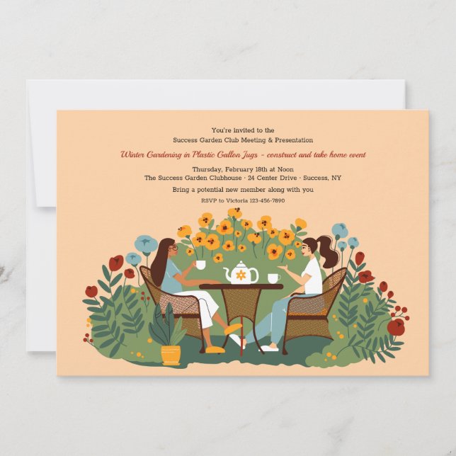 Invitations de réunion du club de jardin (Devant)