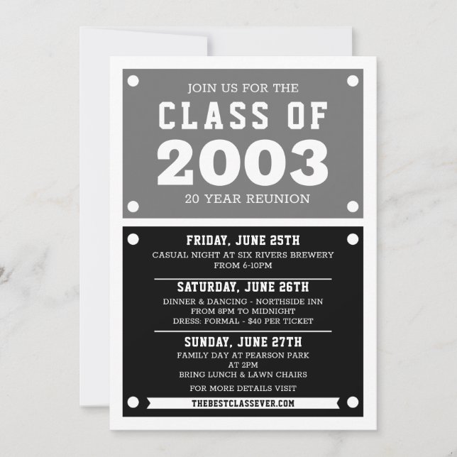 Invitations de réunion du lycée | Réunion (Devant)