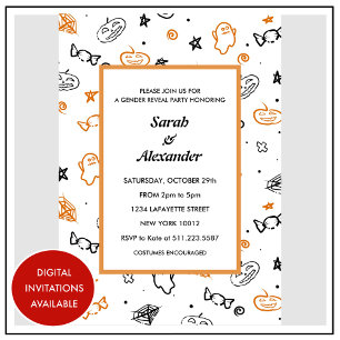 Invitations de révélation de genre Halloween d'oct