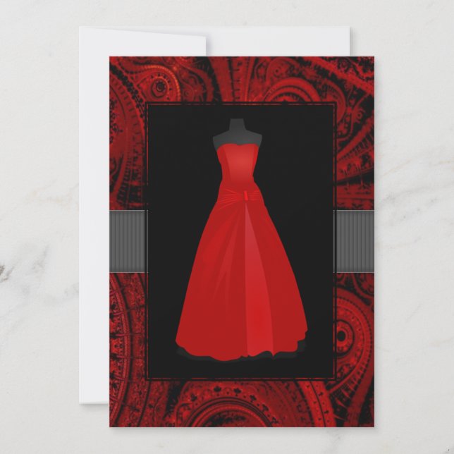 Invitations de robe rouge (Devant)