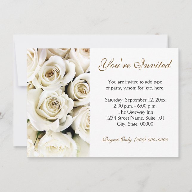 Invitations de Roses blanches (Devant)