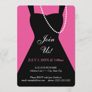 Invitations de roses et de robes noires
