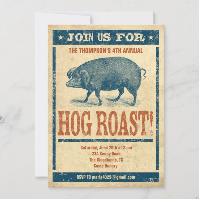 Invitations de rôti de porc (Devant)