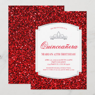 Invitations de Ruby Red Parties scintillant Quince
