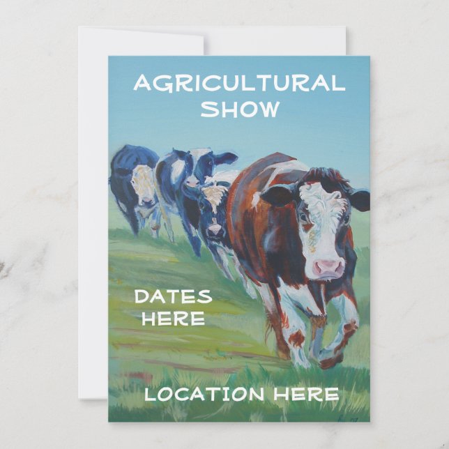 Invitations de salon de l'agriculture 4 vaches (Devant)