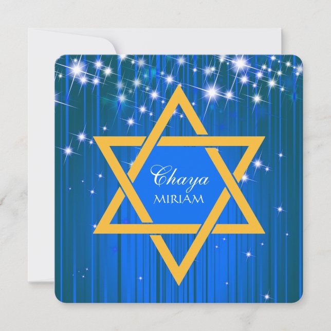Invitations de scintillement de bat mitzvah (Devant)