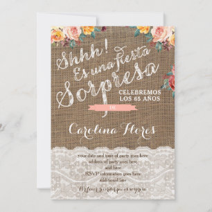 Invitations de Surprise Party pour Female en espag