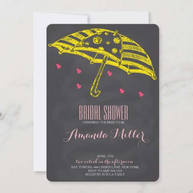 Invitations de tableau de bord de Fête des mariées (Devant)