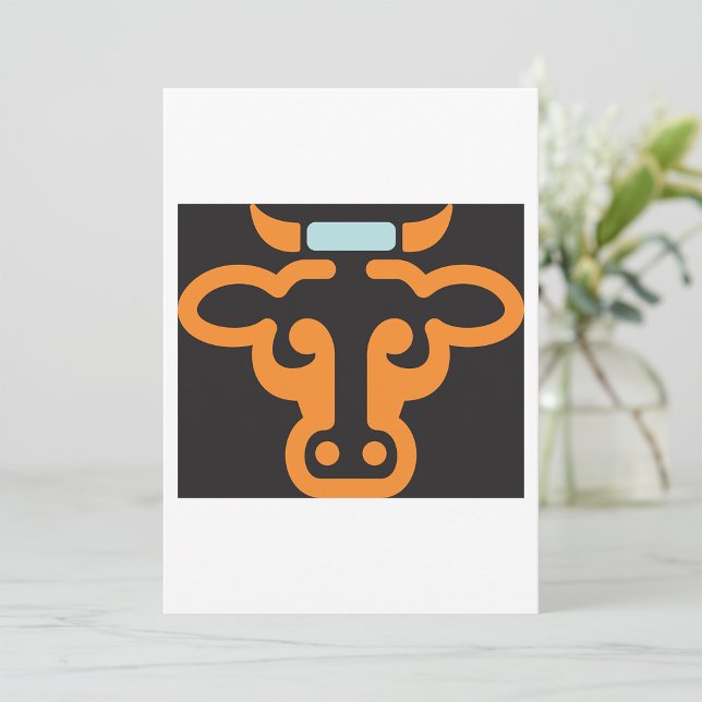 Invitations de tête de vaches orange (Créateur téléchargé)