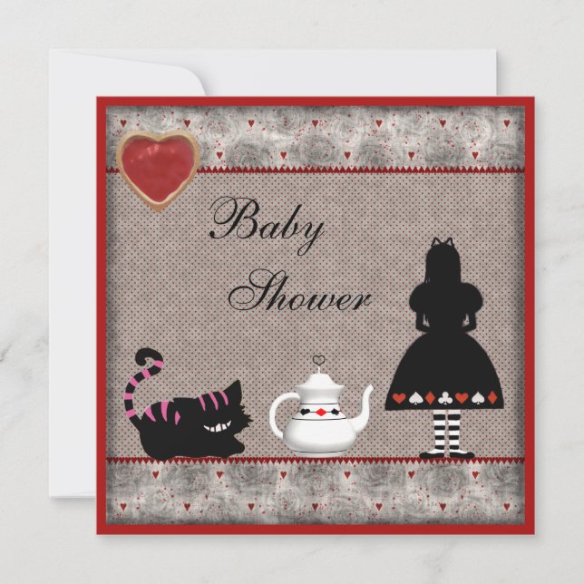 Invitations de thé de baby shower d'Alice et de (Devant)