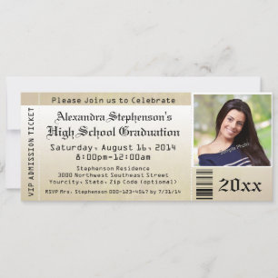 Invitations de tickets de fin d'études