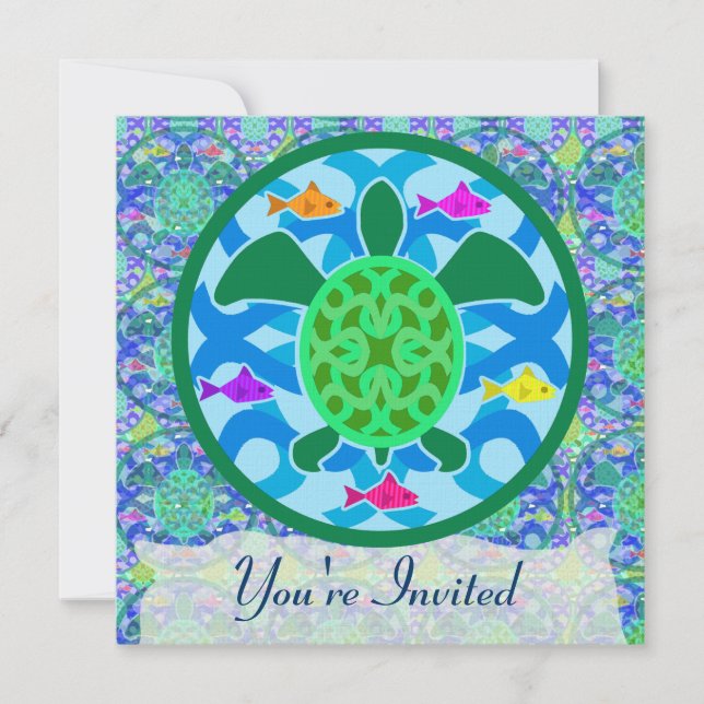 Invitations de tortues de mer vertes (Devant)