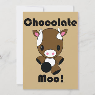 Invitations de vache Moo Kawaii au chocolat
