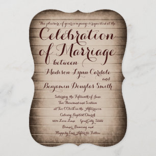 Invitations de vieux Mariage campagnard rustique e