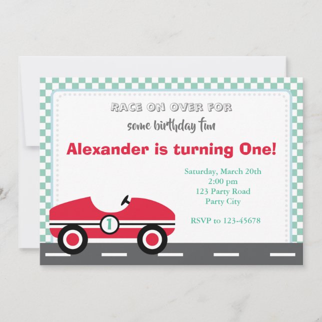Invitations De Voitures De Course (Les Garçons Se  (Devant)
