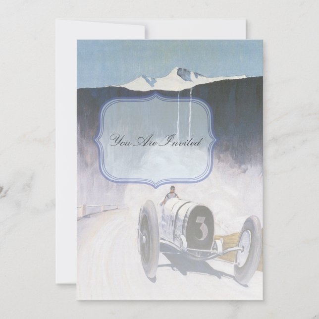 Invitations de voitures de course vintages (Devant)