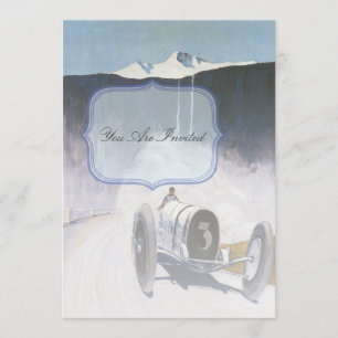 Invitations de voitures de course vintages