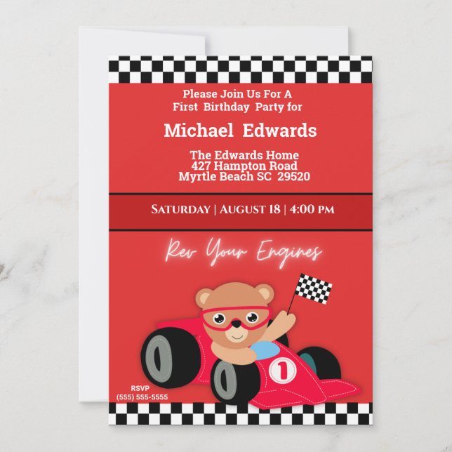 Invitations de voitures de première année (Devant)